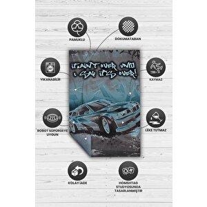 Homshtag Ben Bitti Demeden Bitmez Renkli Oyuncu Halısı Gri Renk Gamer Temalı Nfs Most Wanted Halı
