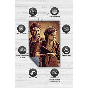 Homshtag Sonuncumuz Çok Renkli Oyuncu Halısı Zemini Kahverengi Gamer Temalı Last Of Us Sever Halısı