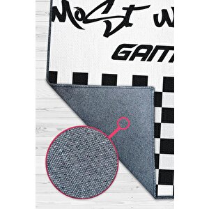 Aranan Oyuncu Siyah Beyaz Renk Oyuncu Halısı Damalı Gamer Halısı Nfs Most Wanted Sever Halı 100x150 cm