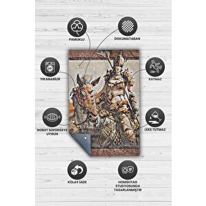 Homshtag Knight Çok Renkli Oyuncu Halısı Mozaik Desenli Gamer Temalı Halı Knight Sever Hediye Halı