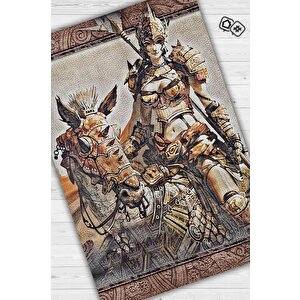 Homshtag Knight Çok Renkli Oyuncu Halısı Mozaik Desenli Gamer Temalı Halı Knight Sever Hediye Halı