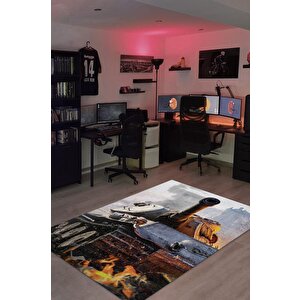 World Of Tanks Çok Renkli Oyuncu Halısı Figürlü Gamer Temalı Halı Oyuncuya Hediyelik Halı 100x150 cm