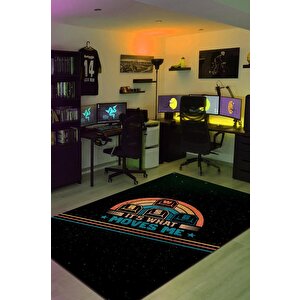 Wasd Siyah Oyuncu Halısı Gamerlara Özel Tasarım Halı Oyuncuya Hediye Halı Oyun Sever Halısı 120x180 cm