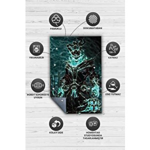 Homshtag Thresh Neon Ren Oyuncu Halısı Zemini Siyah Renk Gamer Temalı League Of Legends Sever Halı
