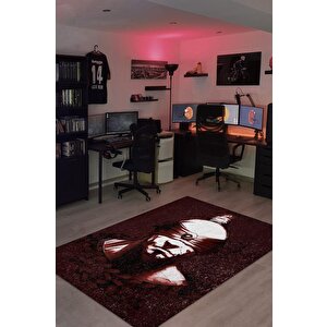 Lee Sin Renkli Oyuncu Halısı Zemini Kahverengi Gamer Temalı League Of Legends Sever Halısı 100x150 cm