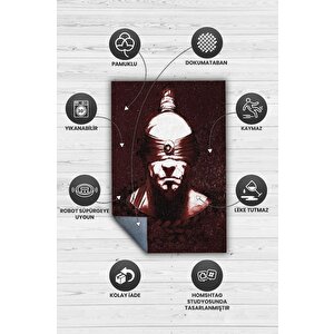 Lee Sin Renkli Oyuncu Halısı Zemini Kahverengi Gamer Temalı League Of Legends Sever Halısı 100x150 cm