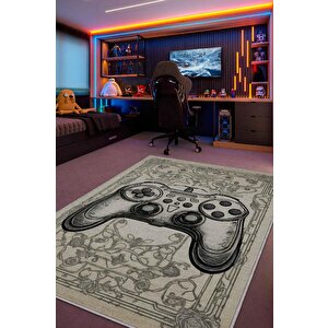 Gamer Odası Halısı,krem Renkli Genç Odası Halısı,renkli Oyuncu Odası Halı Çocuk Odası Halı 160x240 cm