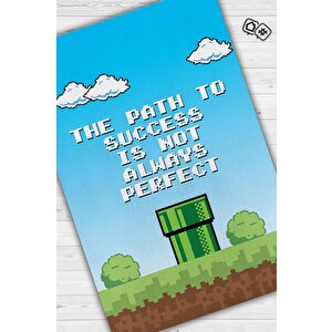 The Path Çok Renkli Oyuncu Halısı Mavi Renk Gamer Temalı Halı Super Mario Sever Hediye Halı 80x120 cm