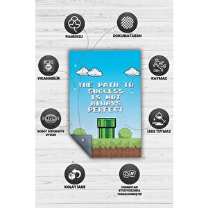 Homshtag The Path Çok Renkli Oyuncu Halısı Mavi Renk Gamer Temalı Halı Super Mario Sever Hediye Halı