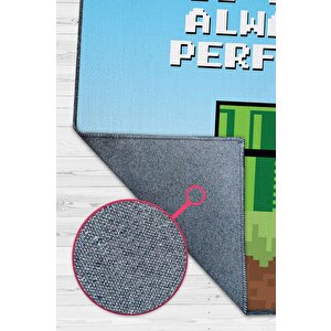 The Path Çok Renkli Oyuncu Halısı Mavi Renk Gamer Temalı Halı Super Mario Sever Hediye Halı 120x180 cm