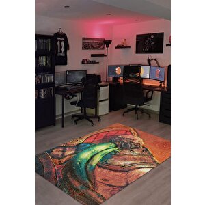 Urgot Çok Renkli Oyuncu Halısı Zemini Çok Renkli Gamer Temalı Dota Sever Hediyelik Halı 100x150 cm