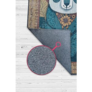 Nuh'un Gemisi Koleksiyonu Koala, Çiçek Desenli Art Deco Tarzı Vintage Halı,çok Renkli Maksimalist Halı 120x180 cm