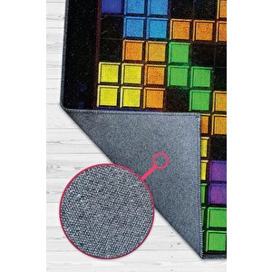 Homshtag Tetris Çok Renkli Oyuncu Halısı Zemini Beyaz Renk Gamer Temalı Halı Oyuncuya Hediye