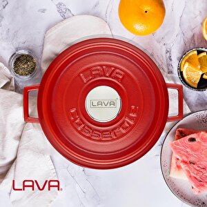 Lava Döküm Çok Amaçlı Yayvan Tencere Döküm Demir Yekpare Kulplu Spring Serisi Çap(ø)24cm.