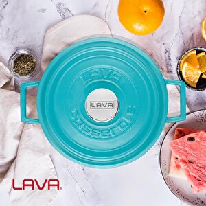 Lava Döküm Çok Amaçlı Yayvan Tencere Döküm Demir Yekpare Kulplu Spring Serisi Çap(ø)24cm.