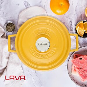 Lava Döküm Çok Amaçlı Yayvan Tencere Döküm Demir Yekpare Kulplu Spring Serisi Çap(ø)24cm.