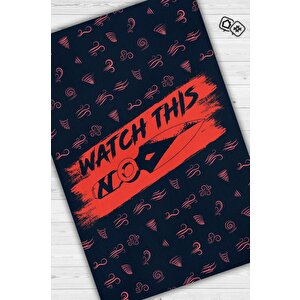 Watch This Çok Renk Oyuncu Halısı Siyah Renk Gamer Temalı Halı Valorant Sever Hediye Halı 120x180 cm