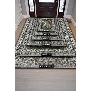 Homshtag Nuh'un Gemisi Koleksiyonu Tavşan, Çiçek Desenli Art Deco Tarzı Vintage Halı,çok Renkli Maksimalist Halı