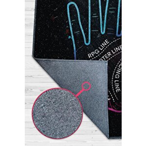 Oyuncu El Falı Çok Renkli Oyuncu Halısı Neon Renk Gamer Temalı Halı Oyuncuya Hediyelik Halı 80x120 cm