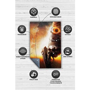 Homshtag Tom'un Bölümü Çok Renkli Oyuncu Halıs Siyah Renk Gamer Temalı Rainbow Six Siege Sever Halı