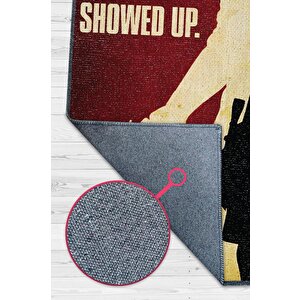Korkmuyordum Çok Renkli Oyuncu Halısı Zemini Kırmızı Gamer Temalı Last Of Us Sever Halısı 80x120 cm