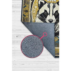 Nuh'un Gemisi Koleksiyonu Porsuk Çiçek Desenli Temalı Vintage Renkli Maksimalist Halı 80x120 cm