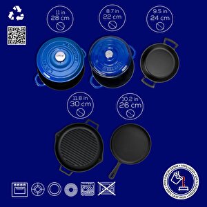 Lava Döküm 5x Trendy Serisi 8 Parça Tencere & Tava Seti
