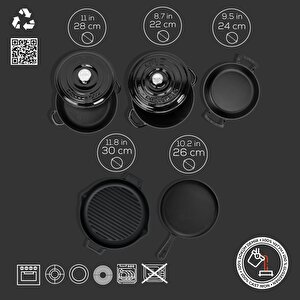 Lava Döküm 5x Trendy Serisi 8 Parça Tencere & Tava Seti
