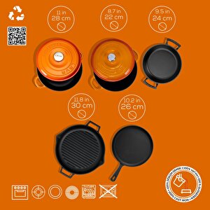 Lava Döküm 5x Trendy Serisi 8 Parça Tencere & Tava Seti