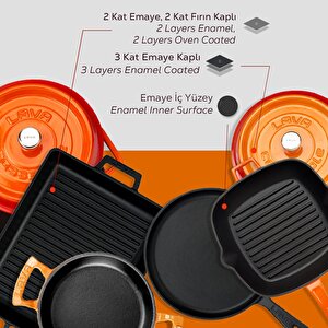 Lava Döküm 5x Trendy Serisi 8 Parça Tencere & Tava Seti