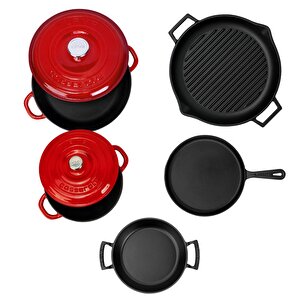 Lava Döküm 5x Trendy Serisi 8 Parça Tencere & Tava Seti