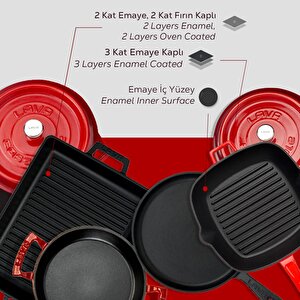 Lava Döküm 5x Trendy Serisi 8 Parça Tencere & Tava Seti