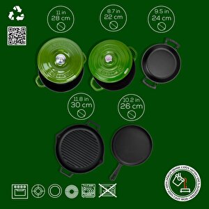 Lava Döküm 5x Trendy Serisi 8 Parça Tencere & Tava Seti