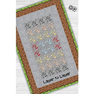 Layers Çok Renkli Oyuncu Halısı Gri Renk Gamer Temalı Halı Minecraft Sever Hediyelik Halı 200x300 cm