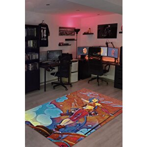 Jinx Çok Renkli Oyuncu Halısı Zemini Çok Renkli Gamer Temalı League Of Legends Sever Halısı 100x150 cm