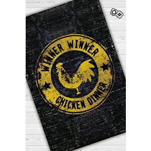Tavuğu Hak Ettin Siyah Renk Oyuncu Halı Sarı Renk Gamer Temalı Halı Pubg Sever Hediye Halı 200x300 cm