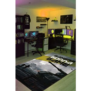 Oynamaya Devam Çok Renkli Oyuncu Halısı Gamer Temalı Halı Modern Oyuncuya Hediye Halı 80x120 cm