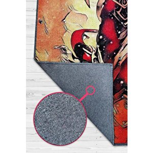 Talon Çok Renkli Oyuncu Halısı Kırmızı Renk Gamer Temalı League Of Legends Hediyelik Halı 80x120 cm