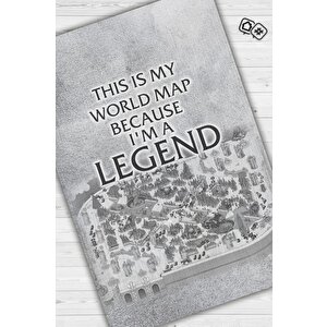 Homshtag Ben Efsaneyim Gri Renk Oyuncu Halısı Gamer Temalı Halı League Of Legends Sever Hediye Halı