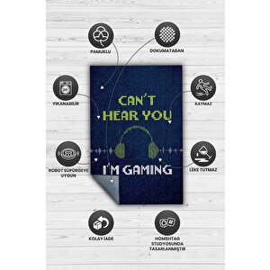 Homshtag Duyamıyorum Oyundayım Koyu Renkli Oyuncu Halısı Neon Renk Gamer Temalı Halı Oyuncuya Hediye
