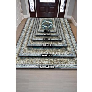 Homshtag Nuh'un Gemisi Koleksiyonu Kaplumbağa Çiçek Desenli Art Deco Tarzı Vintage Halı,çok Renkli Maksimalist Halı