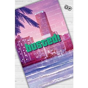 Busted Çok Renkli Oyuncu Halısı Pembe Renk Gamer Temalı Halı Modern Gta Sever Oyuncu Halısı 160x240 cm