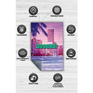 Homshtag Busted Çok Renkli Oyuncu Halısı Pembe Renk Gamer Temalı Halı Modern Gta Sever Oyuncu Halısı