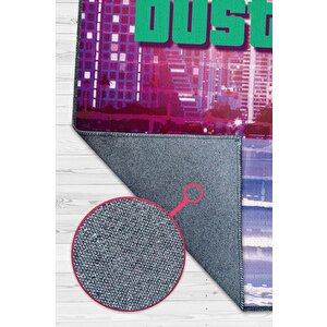 Busted Çok Renkli Oyuncu Halısı Pembe Renk Gamer Temalı Halı Modern Gta Sever Oyuncu Halısı 100x150 cm