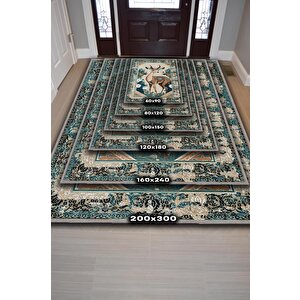 Homshtag Nuh'un Gemisi Koleksiyonu Ceylan, Çiçek Desenli Art Deco Tarzı Vintage Halı,çok Renkli Maksimalist Halı