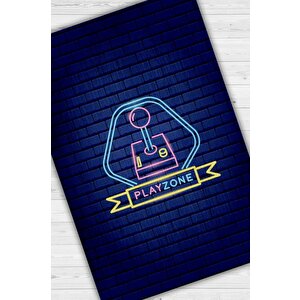 Oyun Alanı Mavi Renk Oyuncu Halısı Neon Renk Gamer Temalı Halı Modern Oyuncuya Hediye Halı 120x180 cm