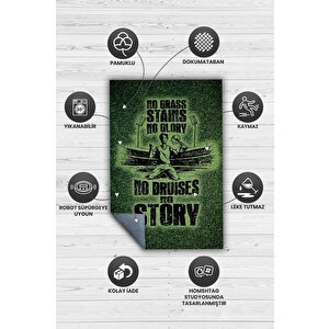 Homshtag Sahadaki Zafer Çok Renkli Oyuncu Halısı Yeşil Renk Gamer Temalı Halı Pes Sever Hediye Halı