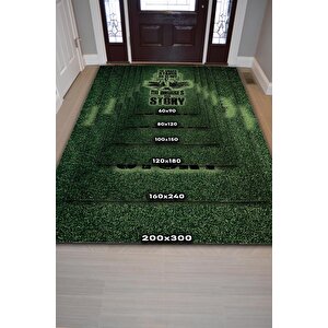 Homshtag Sahadaki Zafer Çok Renkli Oyuncu Halısı Yeşil Renk Gamer Temalı Halı Pes Sever Hediye Halı