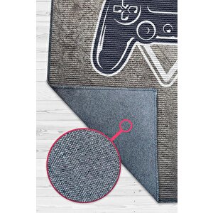 Homshtag Gaming Kahve Renkli Oyuncu Halısı Bej Renk Gamer Temalı Halı Oyuncuya Hediye Gölgeli Halı