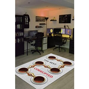En İyi Hasar Çok Renkli Oyuncu Halısı Zemini Beyaz Gamer Temalı Path Of Exile Sever Halı 160x240 cm